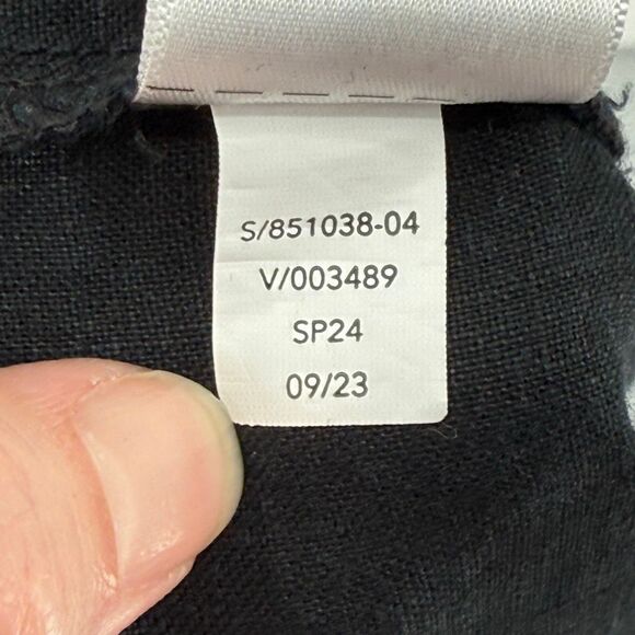 Athleta Retreat Linen High Rise Wide Leg Pants Black Women Large 851038 - Picture 10 of 13